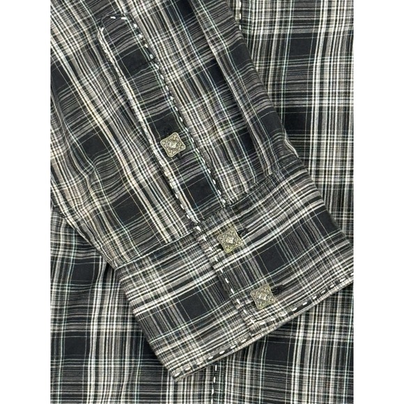 Roar‎ Shirt Mens 3XL Embroidered Spiritual Gothic Button Up Plaid Dynasty - Picture 6 of 11